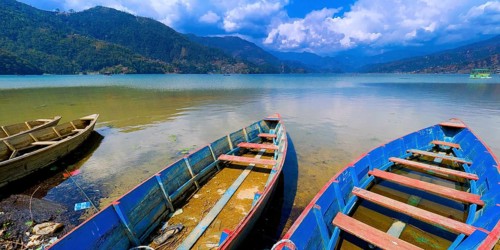 Wooden Rowing Boats, Phewa Lake, Fewa Lake, Pokhara, Nepal, Asia