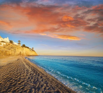 Esparrello beach playa in Villajoyosa of alicante in Spain also Asparrallo in Vila Joiosa at Costa
