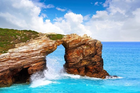 Playa las catedrales Catedrais beach in Ribadeo Galicia of Lugo Spain