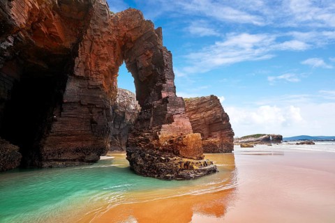 Playa las catedrales Catedrais beach in Ribadeo Galicia of Lugo Spain