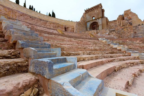 Cartagena Roman Amphitheater in Murcia at Spain