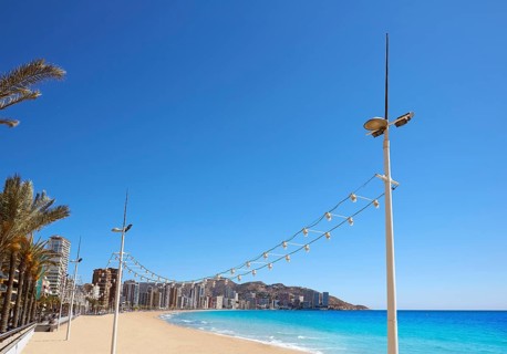 Benidorm Levante beach in Alicante Mediterranean of Spain