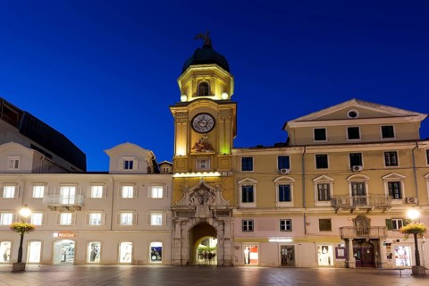 City Tower, Korzo pedestrian street, Rijeka, Kvarner Bay, Croatia, Europe