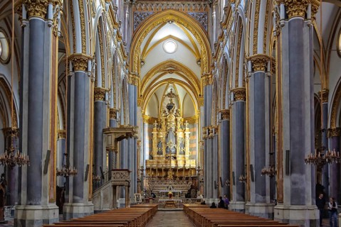 Nave of the Church San Domenico Maggiore, Naples, Campania, Italy, Europe
