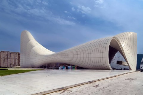 Heydar Aliyev Center is building complex in Baku, Azerbaijan, Asia