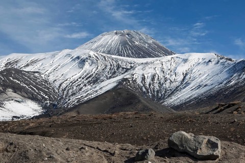 Beautiful volcanic landscape of Kamchatka Peninsula: Avachinsky Volcano, active volcano. Asia,