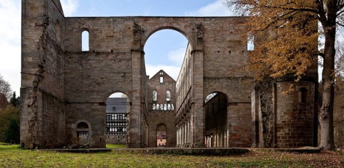 Paulinzella, monastery ruins. Main construction period 1105-24 since 16-17th century Ruin View from