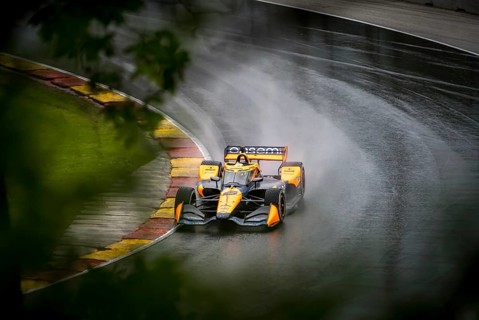 THEO POURCHAIRE (R) (6) of Grasse, France comes through turn 12 (Canada Corner) during a wet