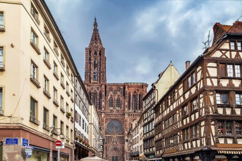 Strasbourg Cathedral also known as Strasbourg Minster, is a Gothic Roman Catholic cathedral in