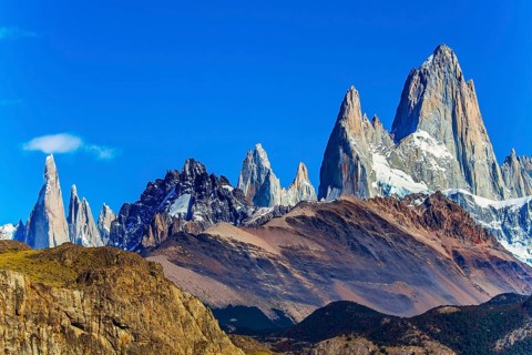 Fitzroi or Chaltel - mountain peak in Patagonia between Argentina and Chile. Magnificent mountain