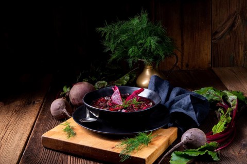 Delicious Russian-style beetroot soup