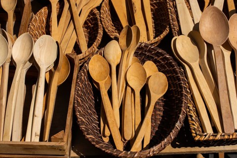 Handmade wooden kitchen utensils spoons wooden kitchen items
