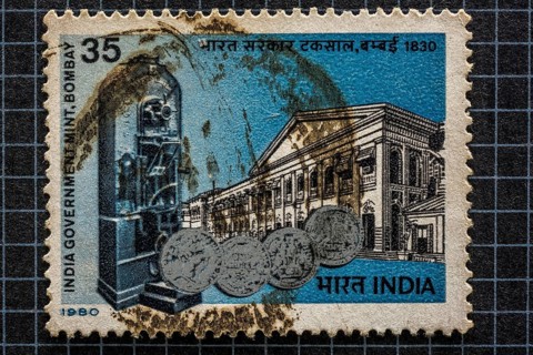 Government mint, postage stamps, india, asia