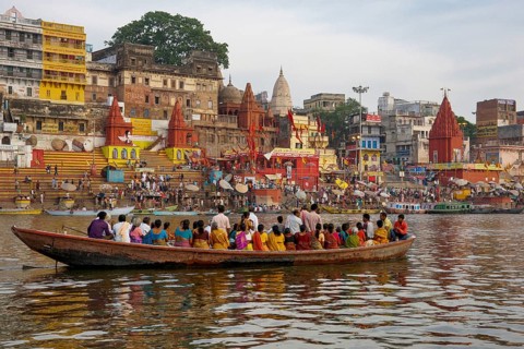 Ahilyabai ghat, varanasi, uttar pradesh, india, asia