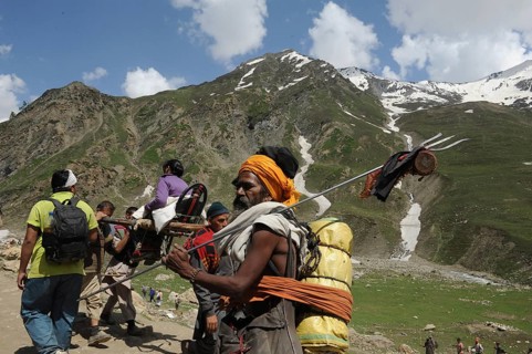 Pilgrim, amarnath yatra, jammu Kashmir, india, asia