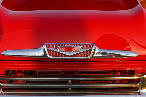 Automobile, red vintage truck, Province of Quebec, Canada, North America