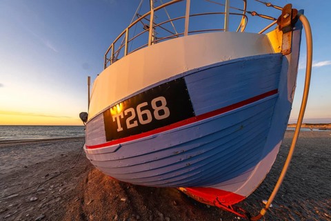 Evening at Vorupör harbour, Thy, Jutland, Denmark, Europe