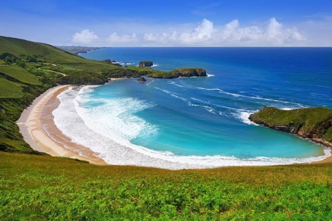 Torimbia beach in Asturias near Llanes of Spain