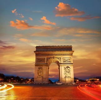 Arc de Triomphe in Paris Arch of Triumph sunset at France