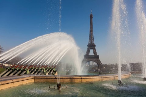 Trocadero gardens and Eiffel tower, Paris, Ile-de-france, France, Europe