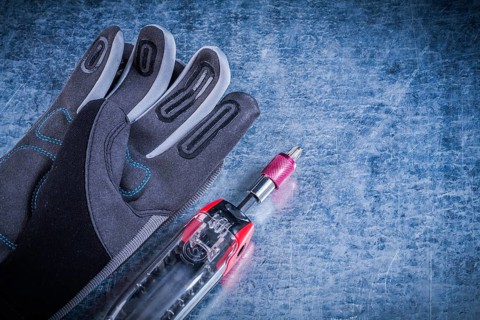 Muunction toolset fabric safety gloves on metallic background