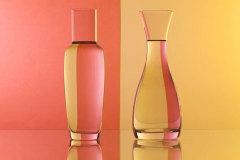 Glasses of water on the glass table