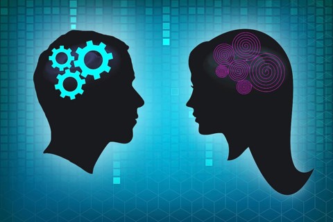 Man head with gears. Human head thinking