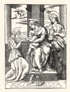 The Mystic Marriage of Saint Catherine of Alexandria, 16th century, facsimile of the 19th century