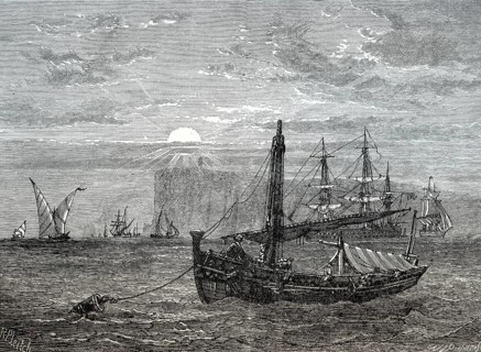 Historical view of Cape Trafalgar, Province of Cádiz, Spain, 18th century, From British Battles on