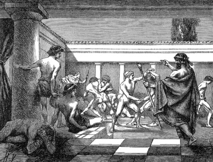 Young Spartans Exercising at the Dromos of Sparta, ancient Greece