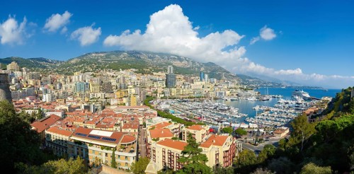High angle view on Port Hercules in Monaco