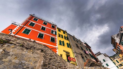 Picturesque and romantic village of Manarola with colourful houses at CinqueTerre, Liguria, Italy,