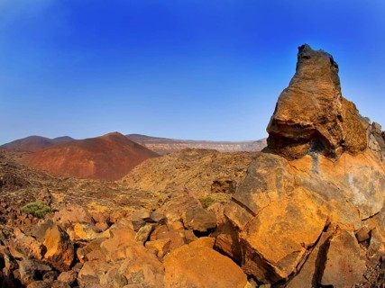 Canary islands in Tenerife Teide National Park mountain volcanic rocks