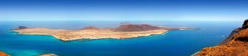 Lanzarote Mirador del rio La graciosa island panoramic in Canary Islands