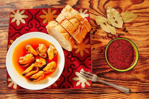 Tapas mejillones escabeche pickled mussels from Spain