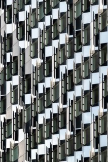 Brussels European Quarter, Belgium, March 15, 2023, Abstract patterns and lines of windows and