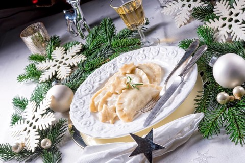 Traditional christmas pierogi