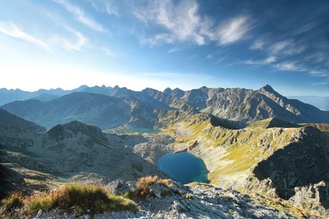 Valley of Five Ponds in the Tatra Mountains at sunrise, Poland, Europe