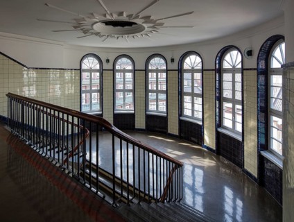 Hamburg Kontorhaus CHILEHAUS, built 1922-24 by Fritz Höger, staircase on the top floor