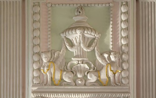 Brauweiler near Pulheim, abbey, prelature building, imperial hall, stucco detail above the