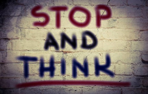 Stop And Think Concept