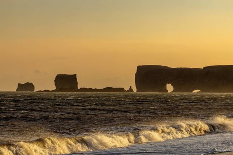 Black beach Reynisfjara, south coast, Iceland, Europe