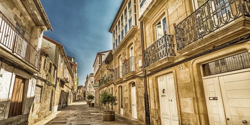Typical Architecture, Street Scene, La Coruña, Galicia, Spain, Europe
