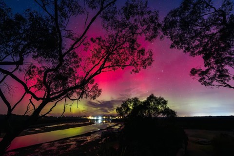 MELBOURNE, AUSTRALIA, AUGUST 12: Increased solar activity results in the Aurora Australis being