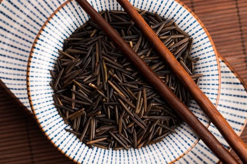Wild rice in a white ceramic bowl