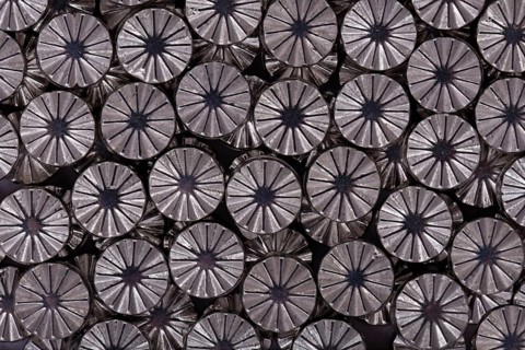 Silver beads close-up on a background