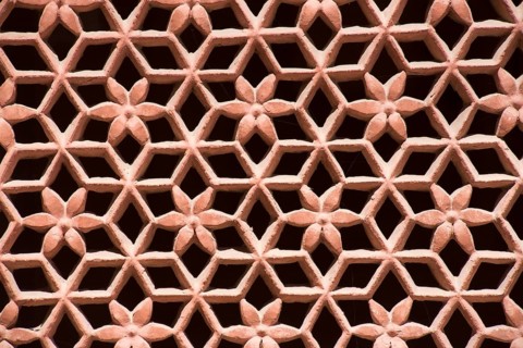 Lattice window, junagarh fort, bikaner, rajasthan, india, asia