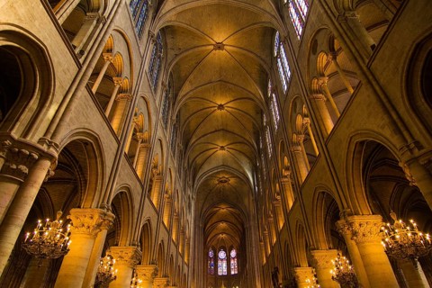 Cathedral Notre-Dame de Paris, interior view