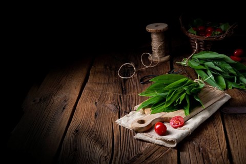 Allium ursinum fresh wild garlic with many valuable vitamins