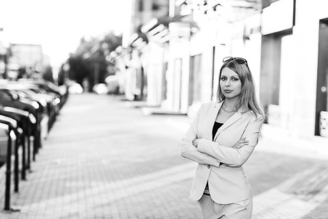 Portrait of an executive young woman posing outdoors